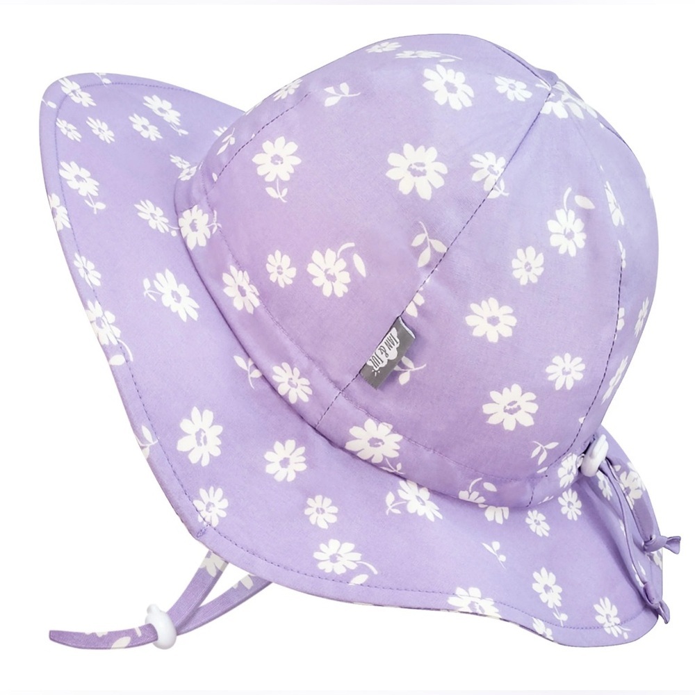 Jan & Jul Grow With Me Purple Daisy Sun Hat, 100% Cotton UPF 50+, 2-5Y, Size L
